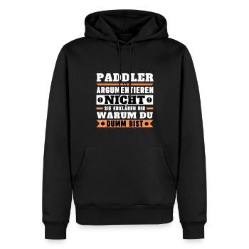 Paddlers don't argue - Men’s Premium Organic Hoodie - black - Front - Nico (187cm)