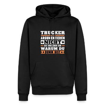 Truckers don't argue - Men’s Premium Organic Hoodie - black - Front - Nico (187cm)
