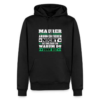 Masons don't argue - Men’s Premium Organic Hoodie - black - Front - Nico (187cm)