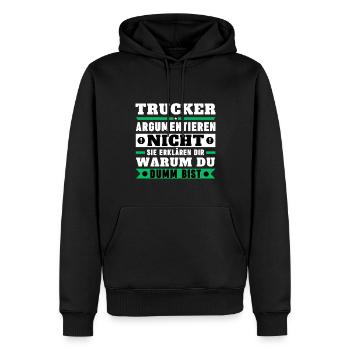 Truckers don't argue - Men’s Premium Organic Hoodie - black - Front - Nico (187cm)