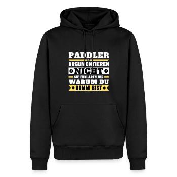 Paddlers don't argue - Men’s Premium Organic Hoodie - black - Front - Nico (187cm)
