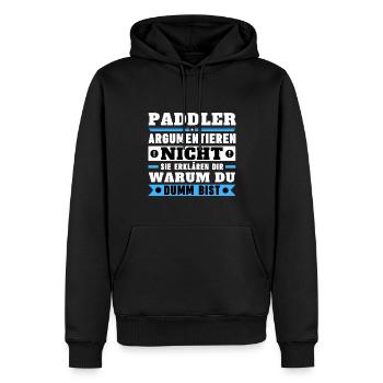 Paddlers don't argue - Men’s Premium Organic Hoodie - black - Front - Nico (187cm)