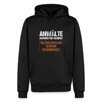 Lawyers don't argue - Men’s Premium Organic Hoodie - black - Front - Nico (187cm)