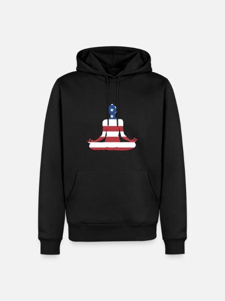 Yogi Us Flag Yoga - Men’s Premium Organic Hoodie - black