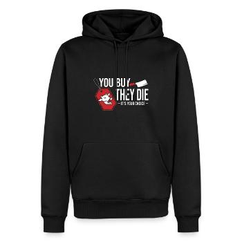 Your Choice Vegan - Männer Premium Bio Hoodie - Schwarz - Vorne - Nico (187cm)