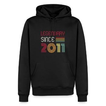 Birthday Legendary Since 2011 - Männer Premium Bio Hoodie - Schwarz - Vorne - Nico (187cm)