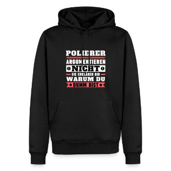Polierer argumentieren nicht - Männer Premium Bio Hoodie - Schwarz - Vorne - Nico (187cm)
