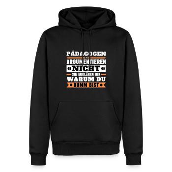 Pädagogen argumentieren nicht - Männer Premium Bio Hoodie - Schwarz - Vorne - Nico (187cm)