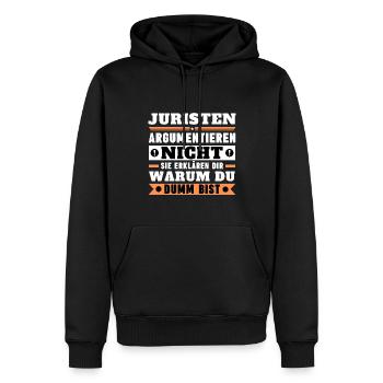 Juristen argumentieren nicht - Männer Premium Bio Hoodie - Schwarz - Vorne - Nico (187cm)