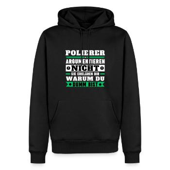 Polierer argumentieren nicht - Männer Premium Bio Hoodie - Schwarz - Vorne - Nico (187cm)