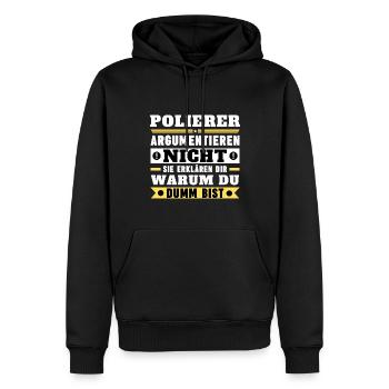 Polierer argumentieren nicht - Männer Premium Bio Hoodie - Schwarz - Vorne - Nico (187cm)