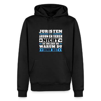 Juristen argumentieren nicht - Männer Premium Bio Hoodie - Schwarz - Vorne - Nico (187cm)