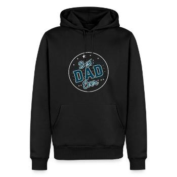 Bester Papa für immer zum Vatertag od. Geburtstag - Männer Premium Bio Hoodie - Schwarz - Vorne - Nico (187cm)