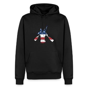 canoéiste Drapeau américain canoë - Sweat à capuche Premium bio Homme - noir - Devant - Nico (187cm)