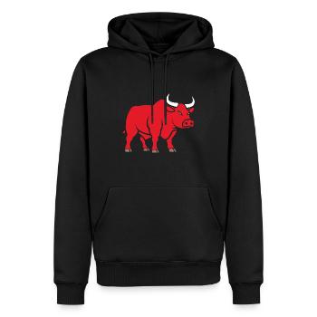 Stier - Männer Premium Bio Hoodie - Schwarz - Vorne - Nico (187cm)