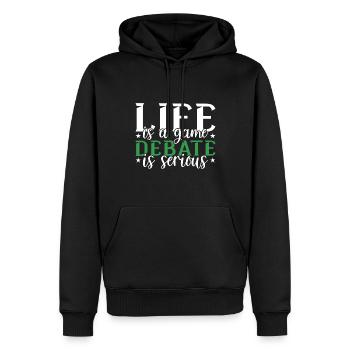 Debating Debate Arguing - Men’s Premium Organic Hoodie - black - Front - Nico (187cm)