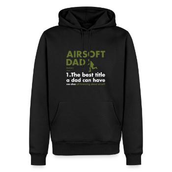Sport Dad Definition Airsoft - Männer Premium Bio Hoodie - Schwarz - Vorne - Nico (187cm)
