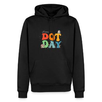 Happy Dot Day Groovy Hippie Gnome Mushroon Flowers - Men’s Premium Organic Hoodie - black - Front - Nico (187cm)