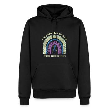 C’est une bonne journée pour enseigner aux petits musiciens - Sweat à capuche Premium bio Homme - noir - Devant - Nico (187cm)