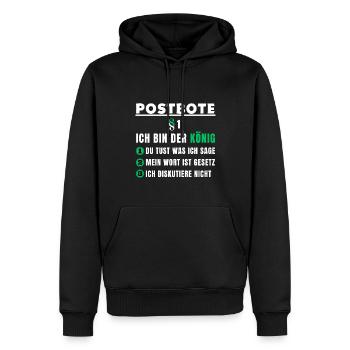 Cadeau du facteur - Je suis le roi - Sweat à capuche Premium bio Homme - noir - Devant - Nico (187cm)