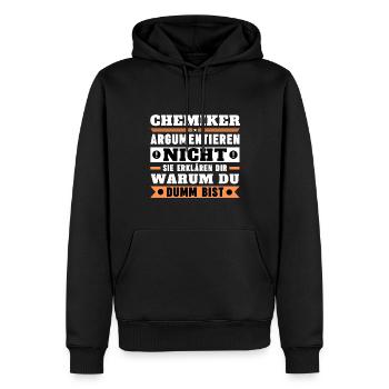 Les chimistes ne discutent pas - Sweat à capuche Premium bio Homme - noir - Devant - Nico (187cm)