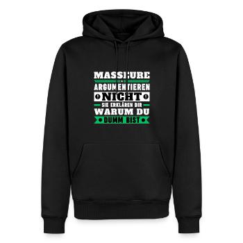 Massage therapists don't argue - Men’s Premium Organic Hoodie - black - Front - Nico (187cm)