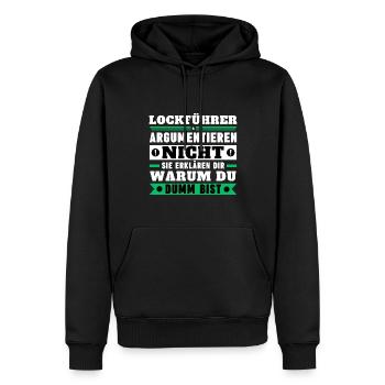 Les dirigeants de leurre ne discutent pas - Sweat à capuche Premium bio Homme - noir - Devant - Nico (187cm)