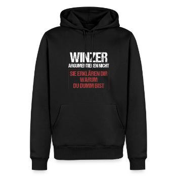 Winemakers don't argue - Men’s Premium Organic Hoodie - black - Front - Nico (187cm)