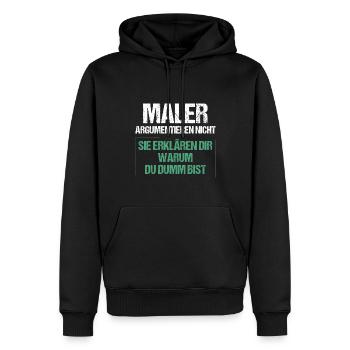 Painters don't argue - Men’s Premium Organic Hoodie - black - Front - Nico (187cm)