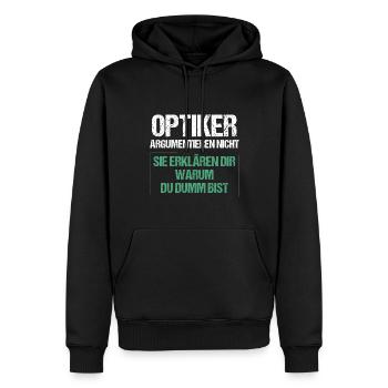 Opticians don't argue - Men’s Premium Organic Hoodie - black - Front - Nico (187cm)