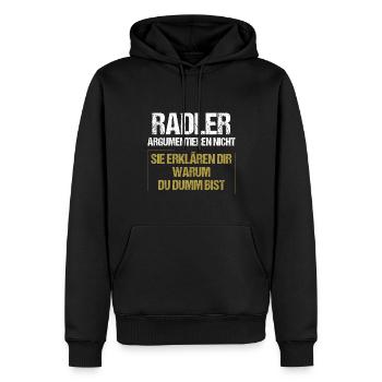 Radler argumentieren nicht - Männer Premium Bio Hoodie - Schwarz - Vorne - Nico (187cm)