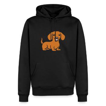 teckel - Sweat à capuche Premium bio Homme - noir - Devant - Nico (187cm)
