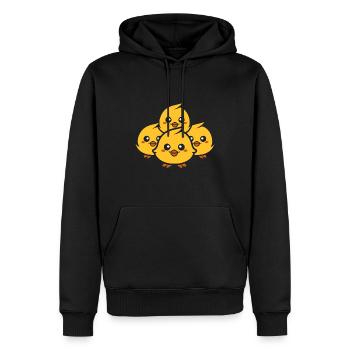 Küken - Männer Premium Bio Hoodie - Schwarz - Vorne - Nico (187cm)