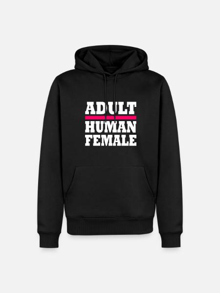 adult human female - Men’s Premium Organic Hoodie - black