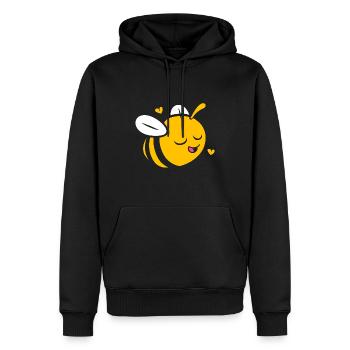 Abeille - Sweat à capuche Premium bio Homme - noir - Devant - Nico (187cm)