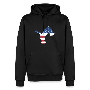 Traceur Us Flag Parkour - Männer Premium Bio Hoodie - Schwarz - Vorne - Nico (187cm)