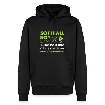 Sport Boy Définition Softball - Sweat à capuche Premium bio Homme - noir - Devant - Nico (187cm)