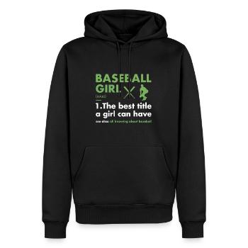 Sport Girl Definition Baseball - Männer Premium Bio Hoodie - Schwarz - Vorne - Nico (187cm)