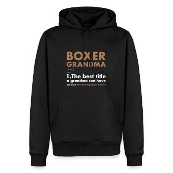 Boxer Grandma Definition - Männer Premium Bio Hoodie - Schwarz - Vorne - Nico (187cm)