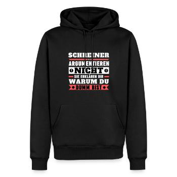 Schreiner argumentieren nicht - Männer Premium Bio Hoodie - Schwarz - Vorne - Nico (187cm)