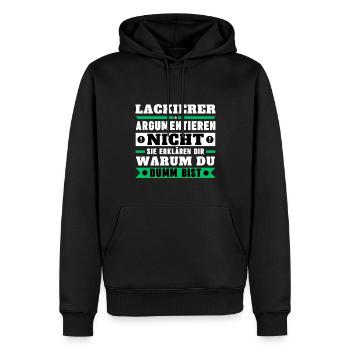 Les peintres ne discutent pas - Sweat à capuche Premium bio Homme - noir - Devant - Nico (187cm)