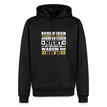 Les serruriers ne se disputent pas - Sweat à capuche Premium bio Homme - noir - Devant - Nico (187cm)