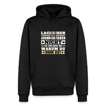 Lackierer argumentieren nicht - Männer Premium Bio Hoodie - Schwarz - Vorne - Nico (187cm)