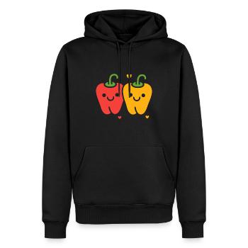 Pfeffer - Männer Premium Bio Hoodie - Schwarz - Vorne - Nico (187cm)