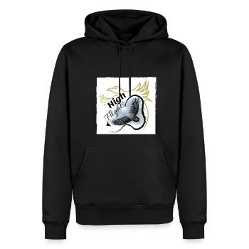 Stolzer Adleradler am Himmel - Männer Premium Bio Hoodie - Schwarz - Vorne - Nico (187cm)