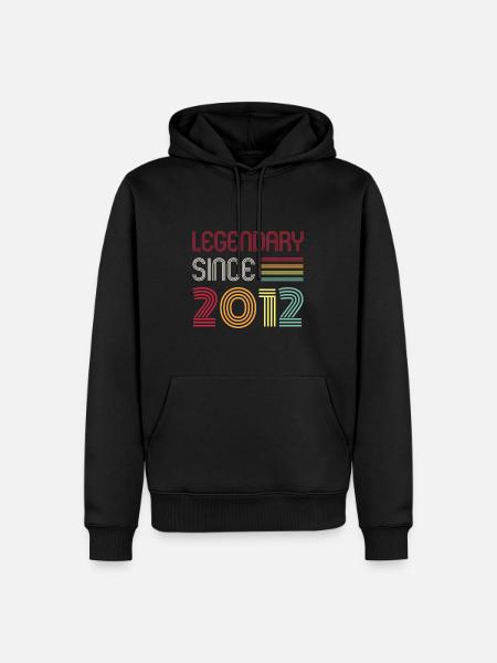 Birthday Legendary Since 2012 - Men’s Premium Organic Hoodie - black
