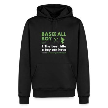 Sport Boy Definition Baseball - Men’s Premium Organic Hoodie - black - Front - Nico (187cm)