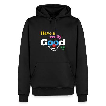 Bonne journée - Sweat à capuche Premium bio Homme - noir - Devant - Nico (187cm)