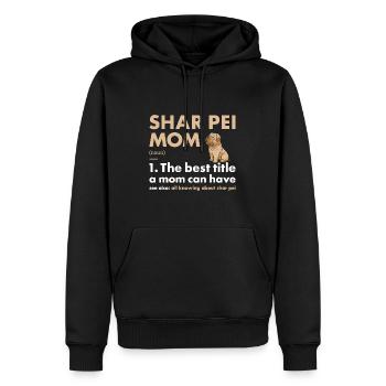 Shar Pei Mom Définition - Sweat à capuche Premium bio Homme - noir - Devant - Nico (187cm)