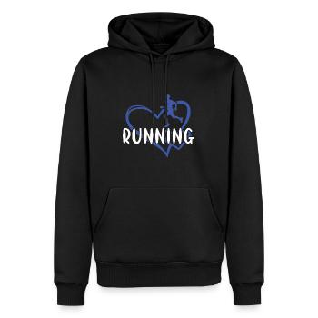 Sport Heart Running - Männer Premium Bio Hoodie - Schwarz - Vorne - Nico (187cm)